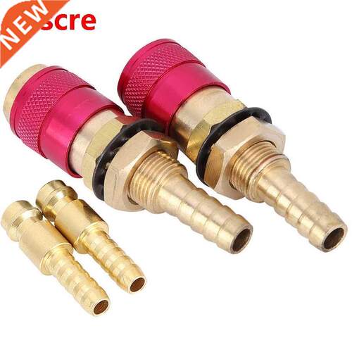 2PC Red M8 GasWater Cooled Brass Quick Fitting Connector fo