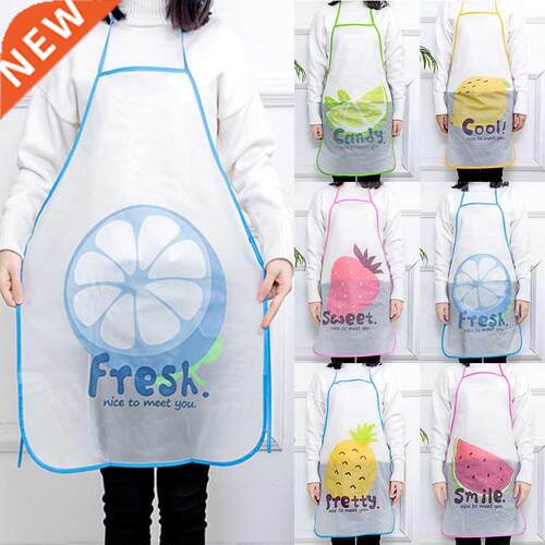 1pcs PVC Cute Waterproof Apron Cartoon Bib Gifts Home Kitche