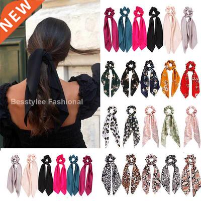 Fashion Solid Color Scrunchies Long Hair Rope Korean Hair Ti