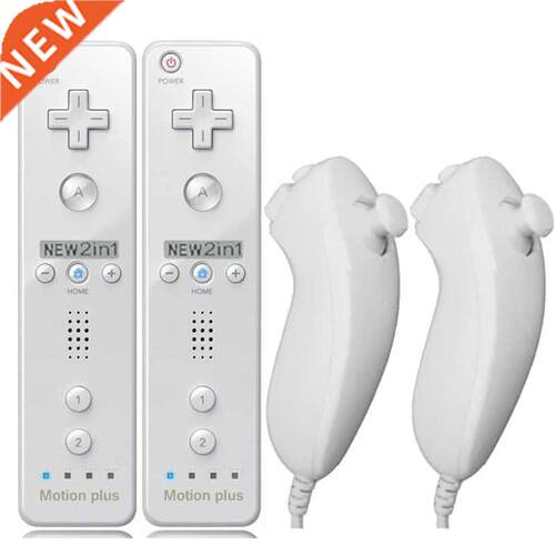 2PCS Remote Controller with Nunchuck Controller for Wii Cons