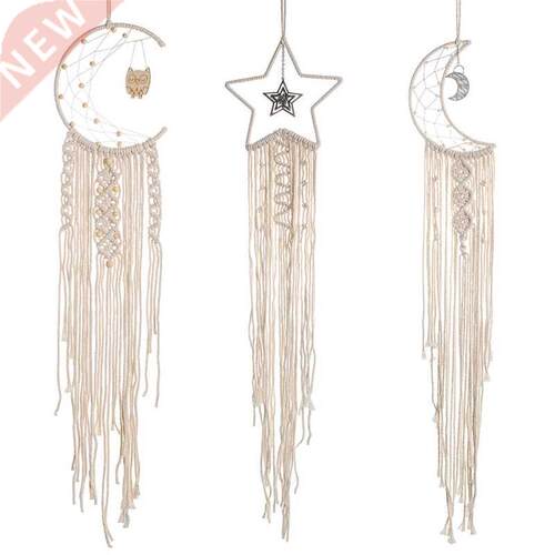 Bohemian Chic Macrame Wall Hanging Tapestry Moon Star Owl Dr