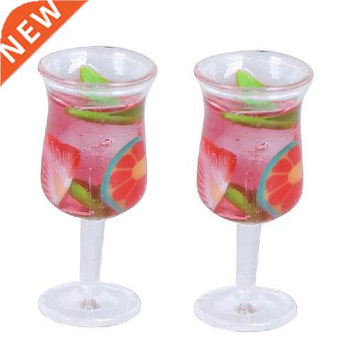 2Pcs Mn Resn Cocktal Cup 1:12 Goblet Cocktal Glass