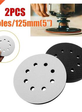 2pcs 8-Hole Soft Sponge Interface Pad For Sanding Pads 5 Inc