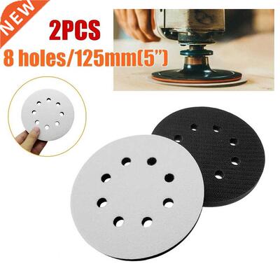 2pcs 8-Hole Soft Sponge Interface Pad For Sanding Pads 5 Inc