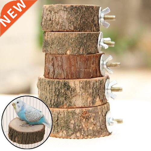 1PCs Round Wooden Squirrel Parrot Bird Perch Stand Platform