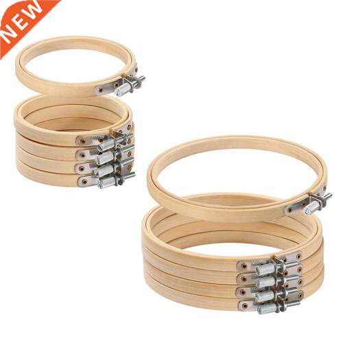10pcs/set 8-0cm Wooden Embroidery Hoops Frame Set Bamboo Em