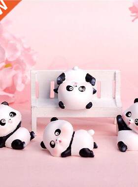 Resin Resin Cute Panda Doll Model Toys Car Decoration