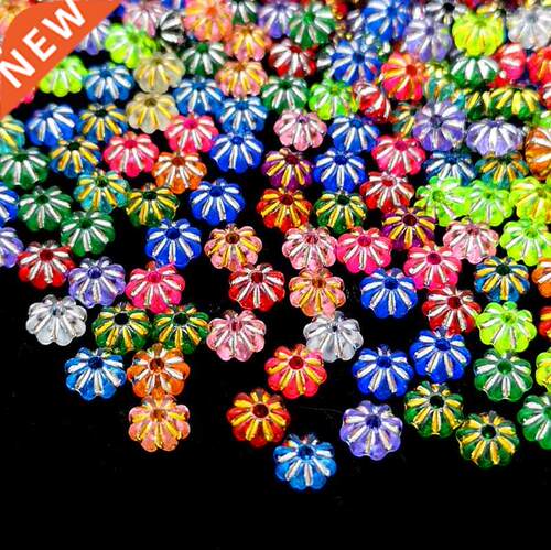 200 pcs Beautiful Beads Flower Shape Beads Colorful Space Be