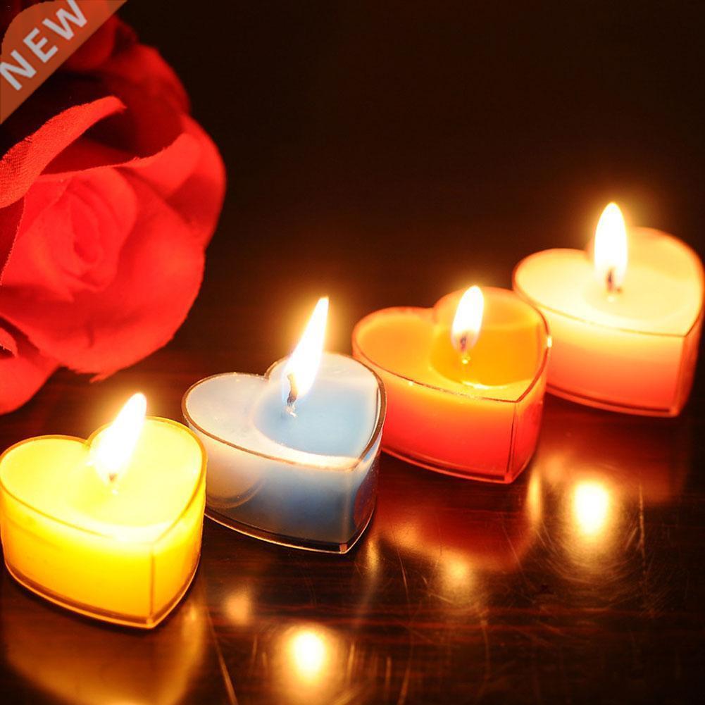 9pcs Heart Shaped Scented Candles irthday Wedding Party Dec
