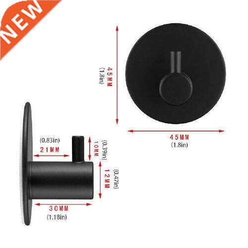 Stainless Steel Coat Hook Black Self-adhesive Wall Hook
