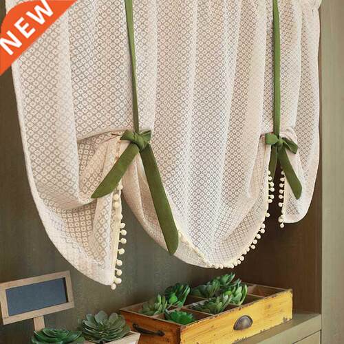 Lace Flower Lifting Curtain Lace-up Curtain Rod Cabinet