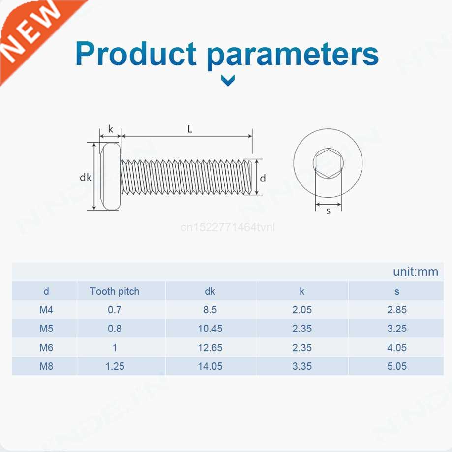 04 Stainless Steel Inner Hex Screws Flat Bevel Hexagon Sock