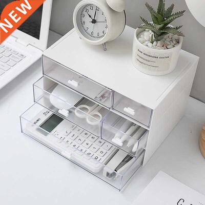 White Plastic Cosmetic Storage Box Drawer Makeup Organizer