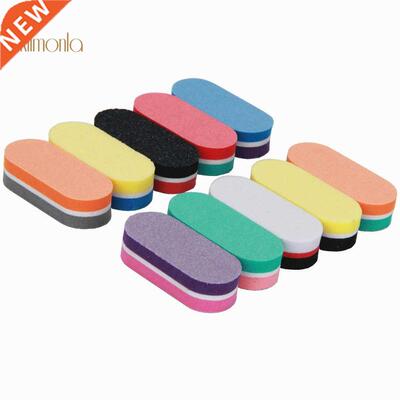 10Pcs Colorful Mini Ovl Nil Sndpper File Sponge Nil Bu