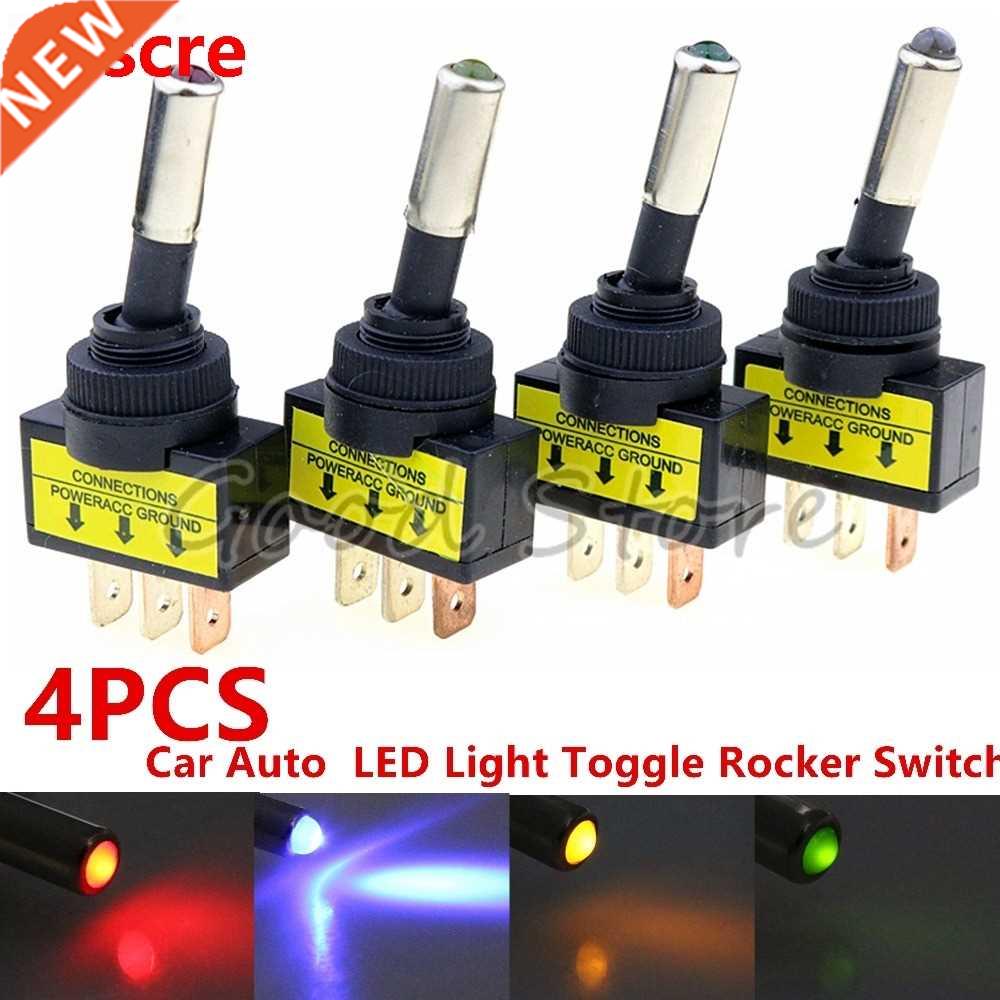 4PCS 12V 20A Car Auto LED Light Toggle Rocker Switch 3Pin S