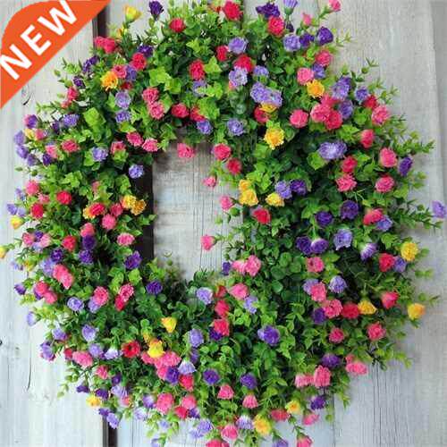 Farmhouse Colorful Cottage Wreath Colorful Eucalyptus