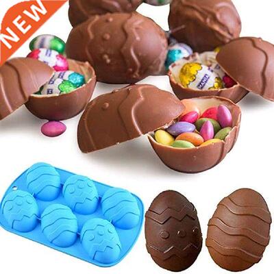 2 Color 6-grid Egg Silicone Chocolate Mold Large Easter Egg