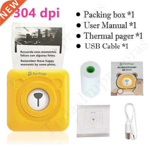 Peripage Portable Printer 04dpi A6 Mini Wireless Sticky Pri
