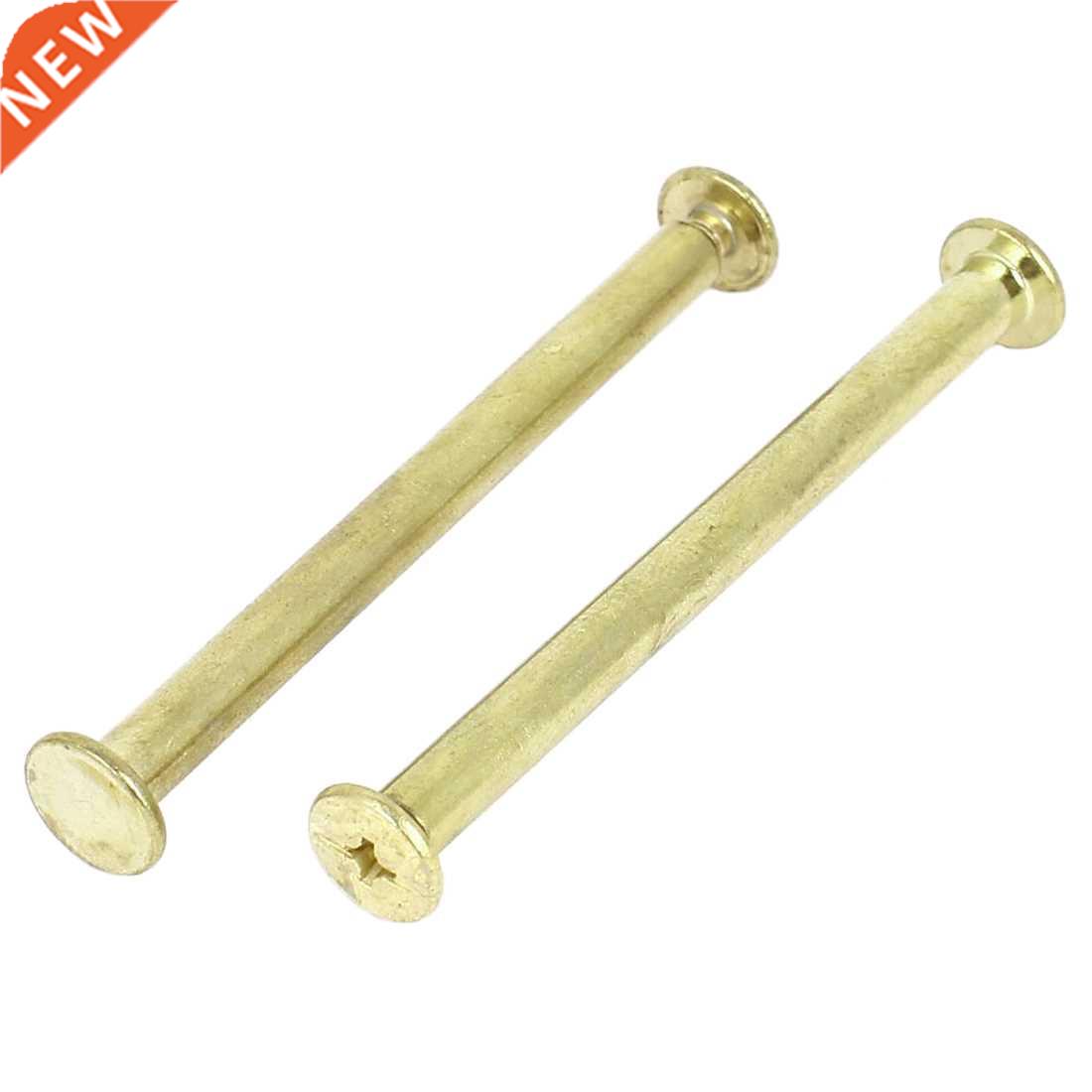 Scrapbook Leather 5x60mm Brass Plated Binding Screw Post 10p