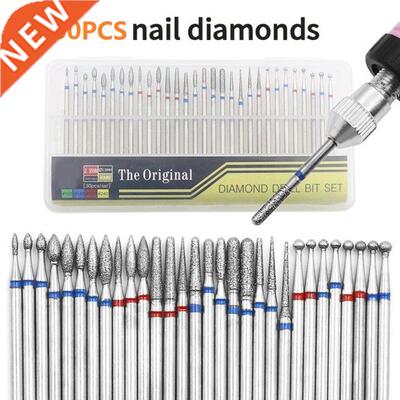 0pcs/Set Diamond Nail Drill Bit Rotery Electric Milling Cut