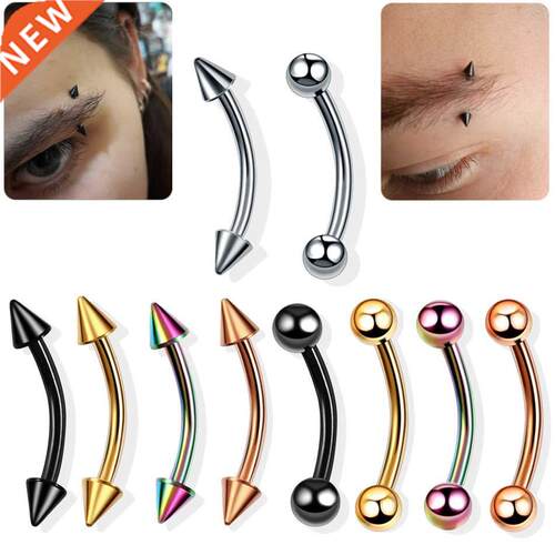 1PC G2 Titanium Eyebrow Banana Piercing Ring Curved Barbell