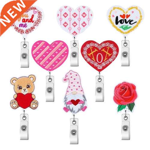 8 Pcs Vlentines Dy Retrctble Bdge Reels Office Products