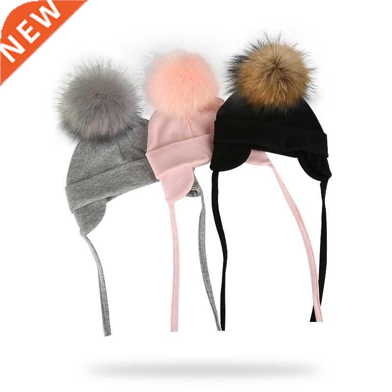 Autumn Winter Boy Girl Faux Fur Pompom Cotton Earmuffs Caps