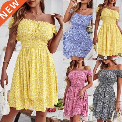 Short Sleeve Women Casual Basic dresses Dress for black