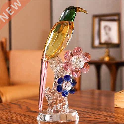 Crystal Parrot Desktop Ornament Crafts Miniature Animal