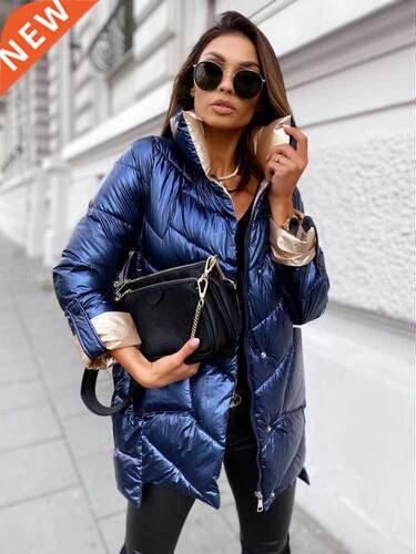 Puffer Jacket Women Oversized Winter Parka Cotton Padded War