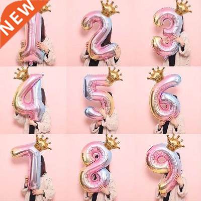 40inch Crown Number 0-9 Foil Balloon 1st 3st Birthday Party