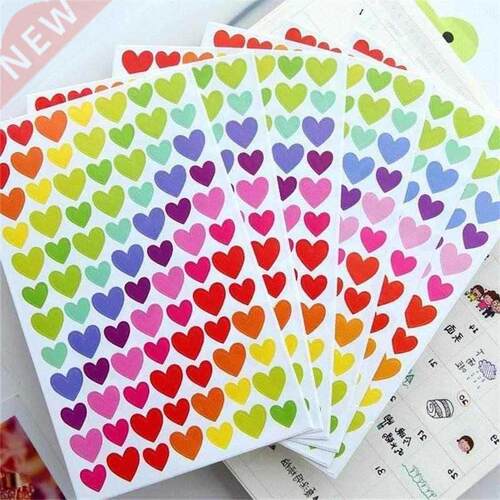 new 6sheetslot  cute colorful paper sticker heart stick