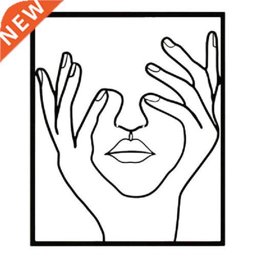 New Wall Art Decoration Thinking Woman Black Color Modern