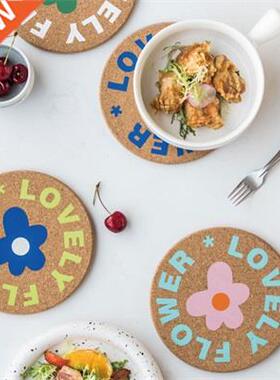 1PC Non-slp Cork Coasters Heat Resstant Wooden Cup Mat