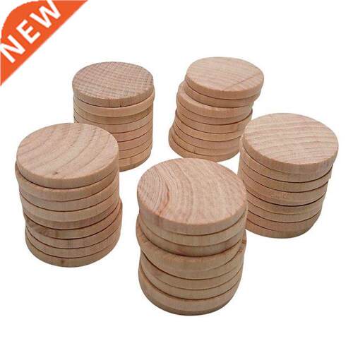 50Pcs Wood Slices Unfinished Round Wood for Arts & Craft