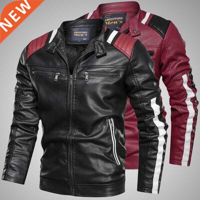 2022 Men's Leather Jackets High Quality Stand Collar Jacket