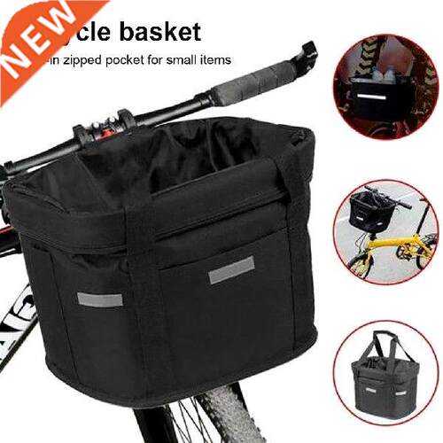 Bicycle Handlebar Basket Folding Front Frame Outdoor Bags