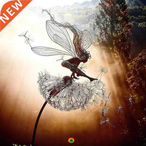 Dancing Fairy Statue Steel Wires Fairy Garden Miniature Scul