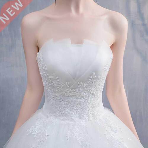 Robe De Mariee New Wedding Dresses Strapless Appliques Pearl