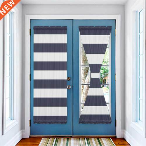 Blue And White Stripes Door Curtains for Living Room