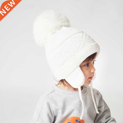 Wnter Kds Hat Bg Pompom Cartoon Cotton Knt Baby Beane H