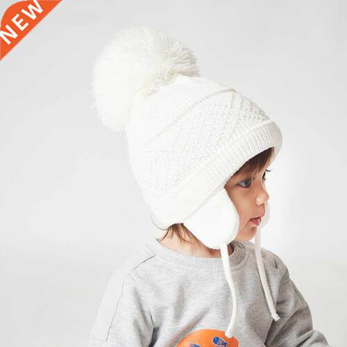 Wnter Kds Hat Bg Pompom Cartoon Cotton Knt Baby Beane H