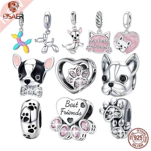 BISAER 925 Sterling Silver Pendant A Dog 's Story Poodle Pup