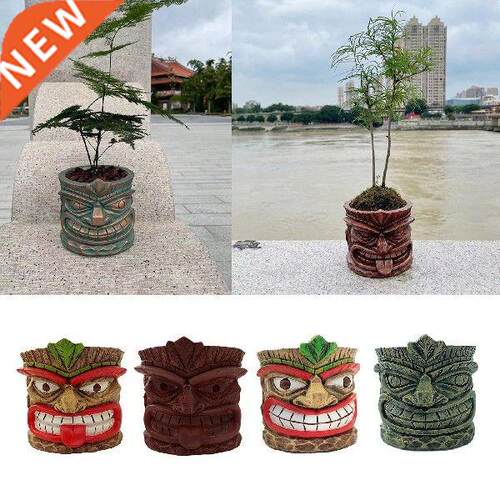 Resin Portrait Planter Statue Succulent Flower Pot Office