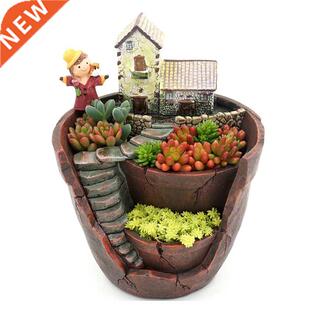 Retro Farmhouse Flower Pot for Succulents Plants Decorative