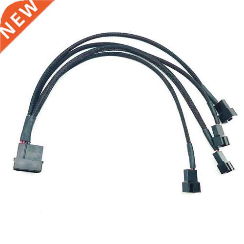 Fan Splitter 1 To 4 Way Y-Splitter Sleeved 4-Pin Molex Male