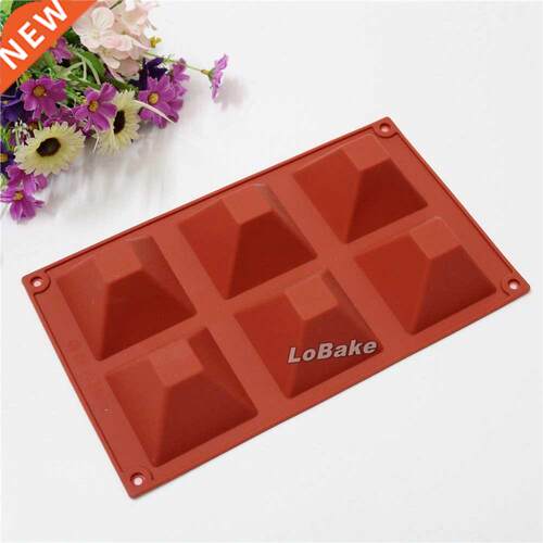 New High quality 6 cavities pyramid shape molde silicona
