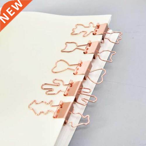 10 Count Rose Gold Metal Binder Clips Paper Clamps Heart Sha