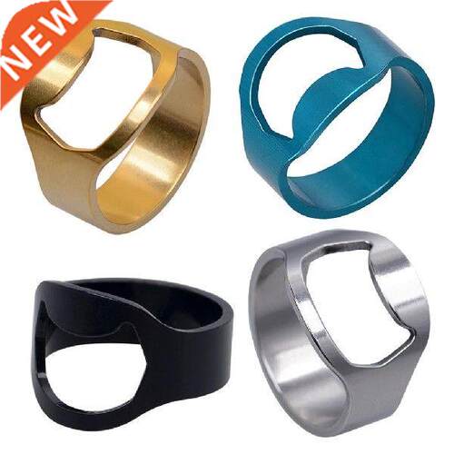 4Pcs Bottle Opener Ring 4 Color Stainless Steel Beer Bar