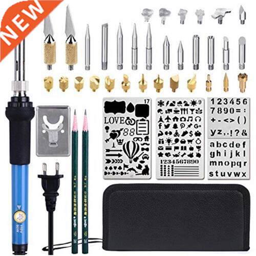 EU Plug 45 Pcs Wood Burning Kit,Creative Wood Burner Set Wit
